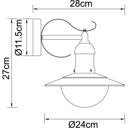 Globo - Välisseinavalgusti 1xE27/23W/230V IP44
