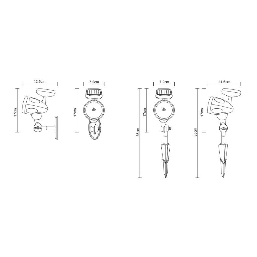 Globo - LED Päikesepaneeliga valgustus 3xLED/0,06W IP44