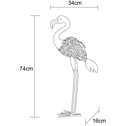 Globo - LED-päikeselamp LED/3V IP44 300 mAh flamingo-kujuline