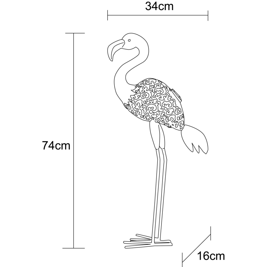 Globo - LED-päikeselamp LED/3V IP44 300 mAh flamingo-kujuline