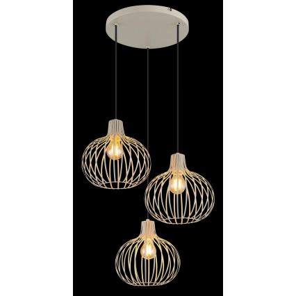 Globo - Rippvalgusti kaabliga 3xE27/40W/230V beež