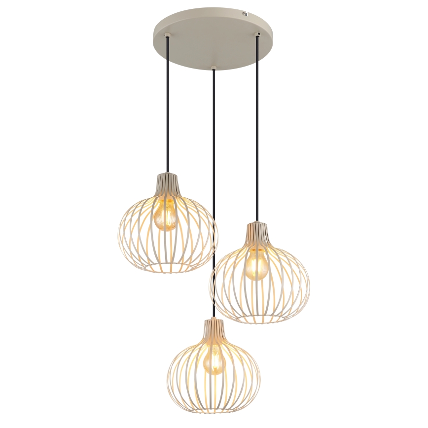 Globo - Rippvalgusti kaabliga 3xE27/40W/230V beež
