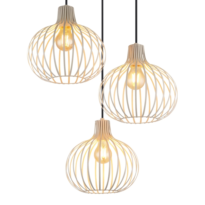 Globo - Rippvalgusti kaabliga 3xE27/40W/230V beež