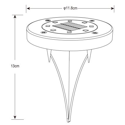 Globo - Komplekt 2x LED Päikesepaneeliga valgusti LED/0,8W/3V IP44