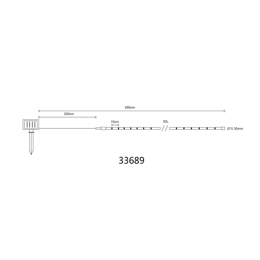 Globo - LED päikesevalokett LED/1,2V IP44 4,9 m 600 mAh