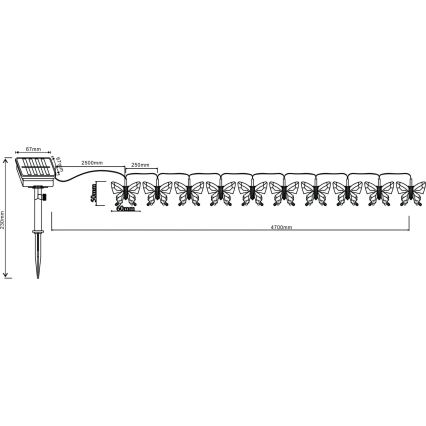 Globo - LED RGB Dekoratiivne valguskett 10xLED/0,06W/3,2V 470 cm IP44