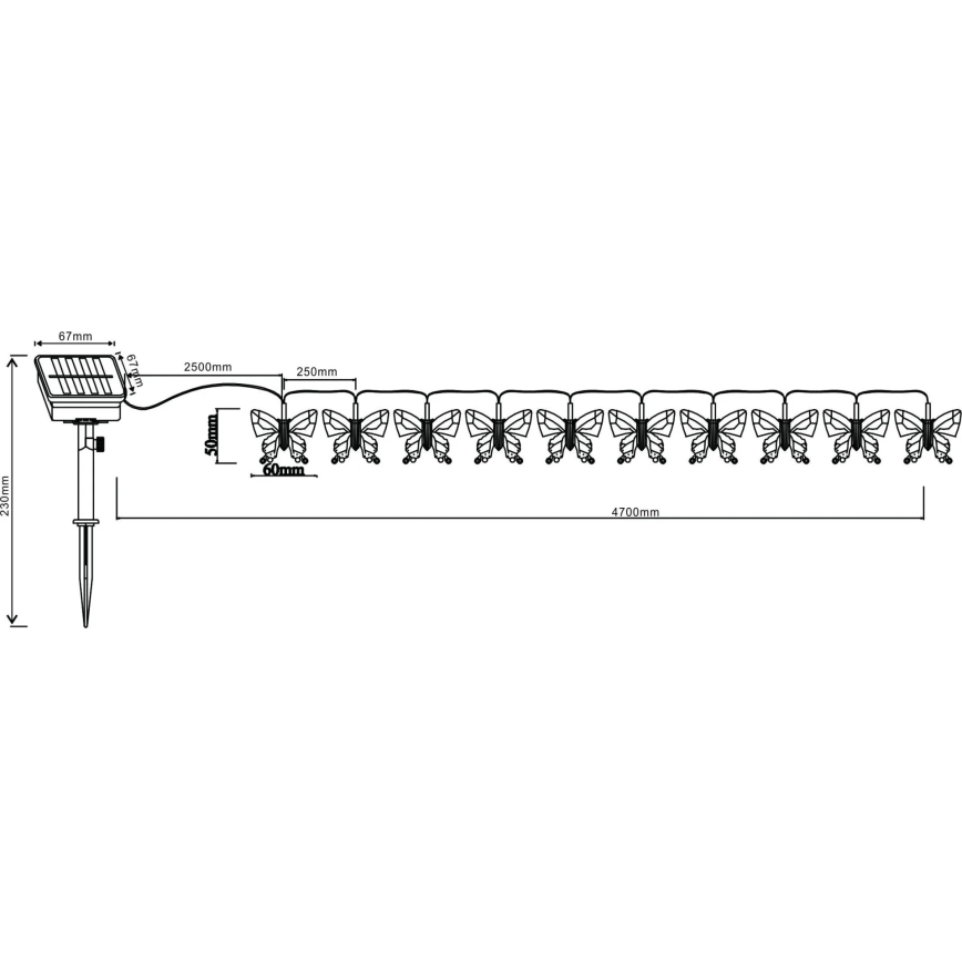 Globo - LED RGB Dekoratiivne valguskett 10xLED/0,06W/3,2V 470 cm IP44