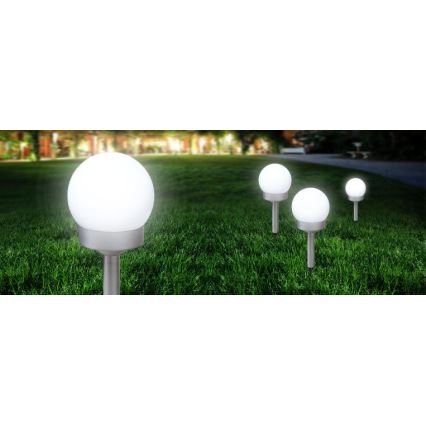 Globo - KOMPLEKT 3x LED Päikesepaneeliga valgusti LED/0,06W/3V 4000K d. 10 cm IP44