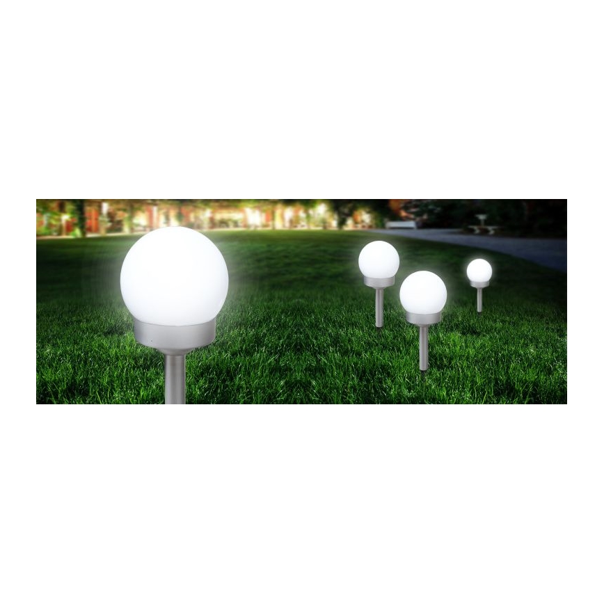 Globo - KOMPLEKT 3x LED Päikesepaneeliga valgusti LED/0,06W/3V 4000K d. 10 cm IP44