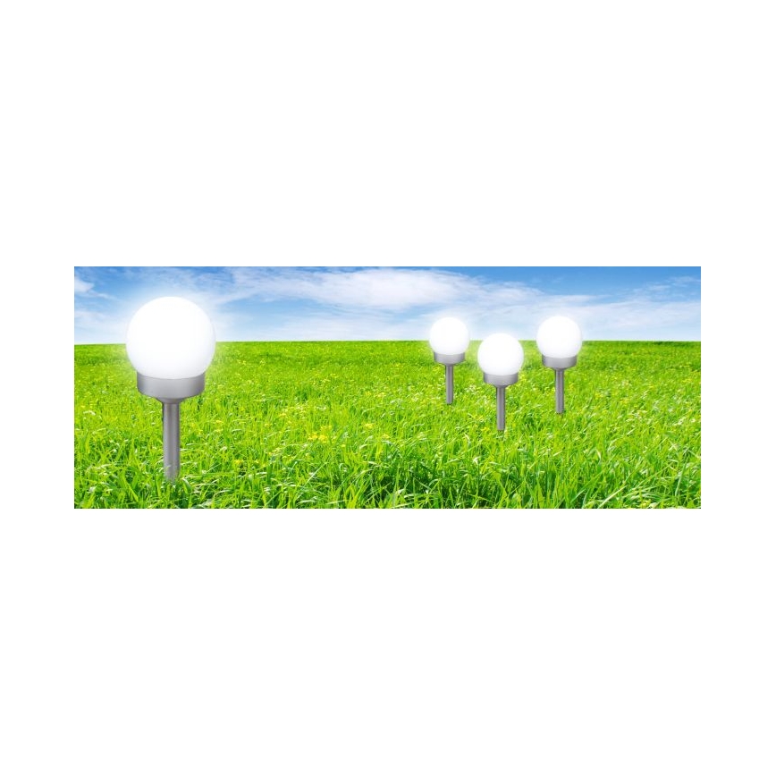 Globo - KOMPLEKT 3x LED Päikesepaneeliga valgusti LED/0,06W/3V 4000K d. 10 cm IP44