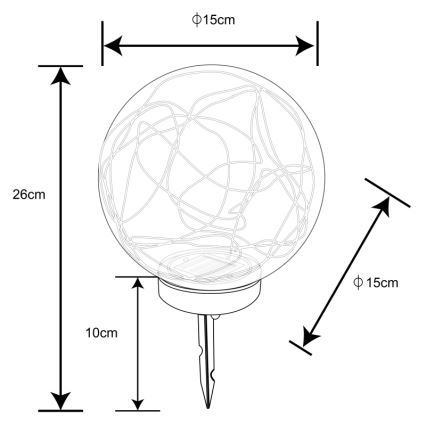 Globo - LED Päikesepaneeliga valgusti 20xLED/0,06W/1,2V d. 15 cm IP44