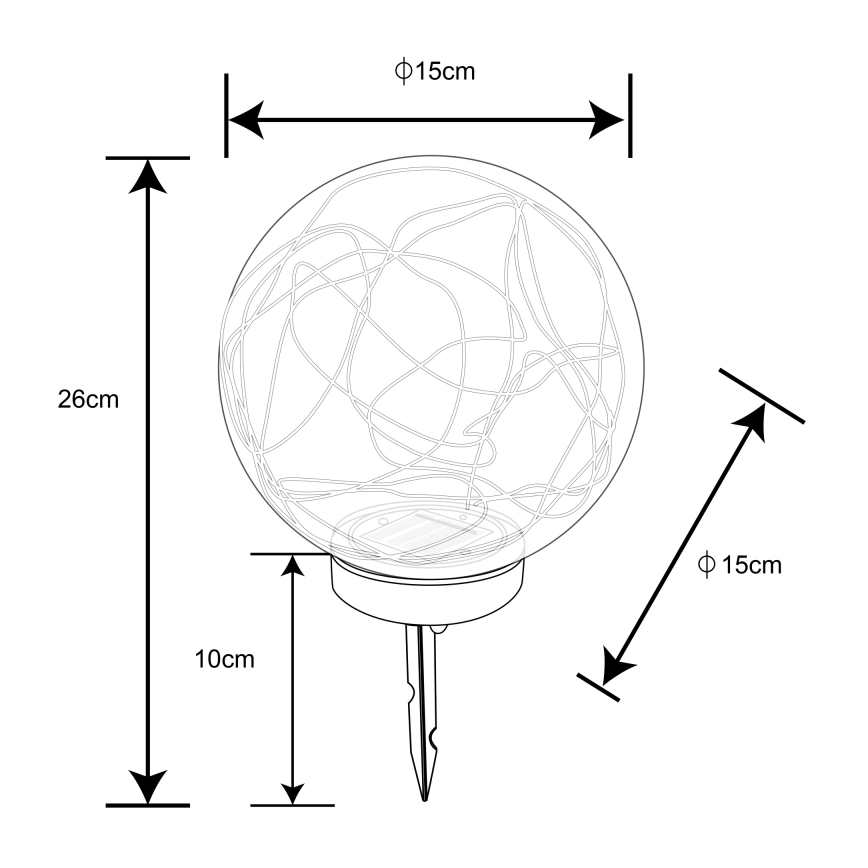 Globo - LED Päikesepaneeliga valgusti 20xLED/0,06W/1,2V d. 15 cm IP44
