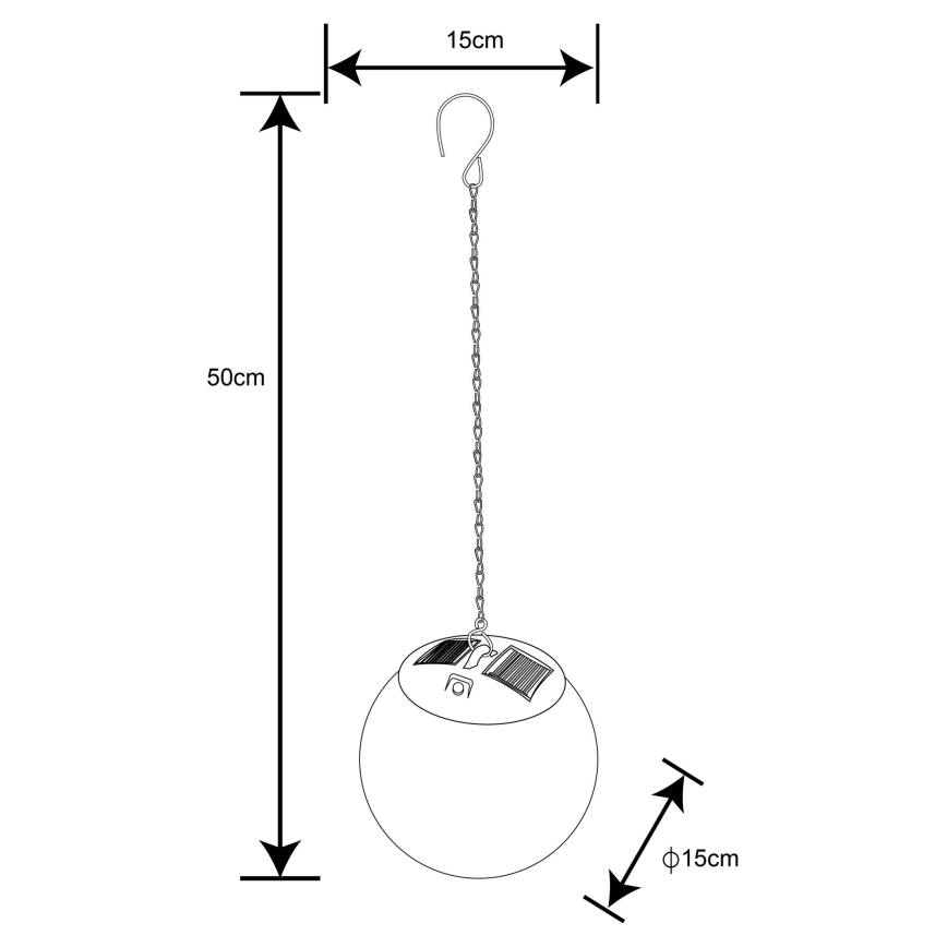 Globo 33805H - Päikesepaneeliga lühter 20xLED/0,06W/1,2V d. 15 cm IP44