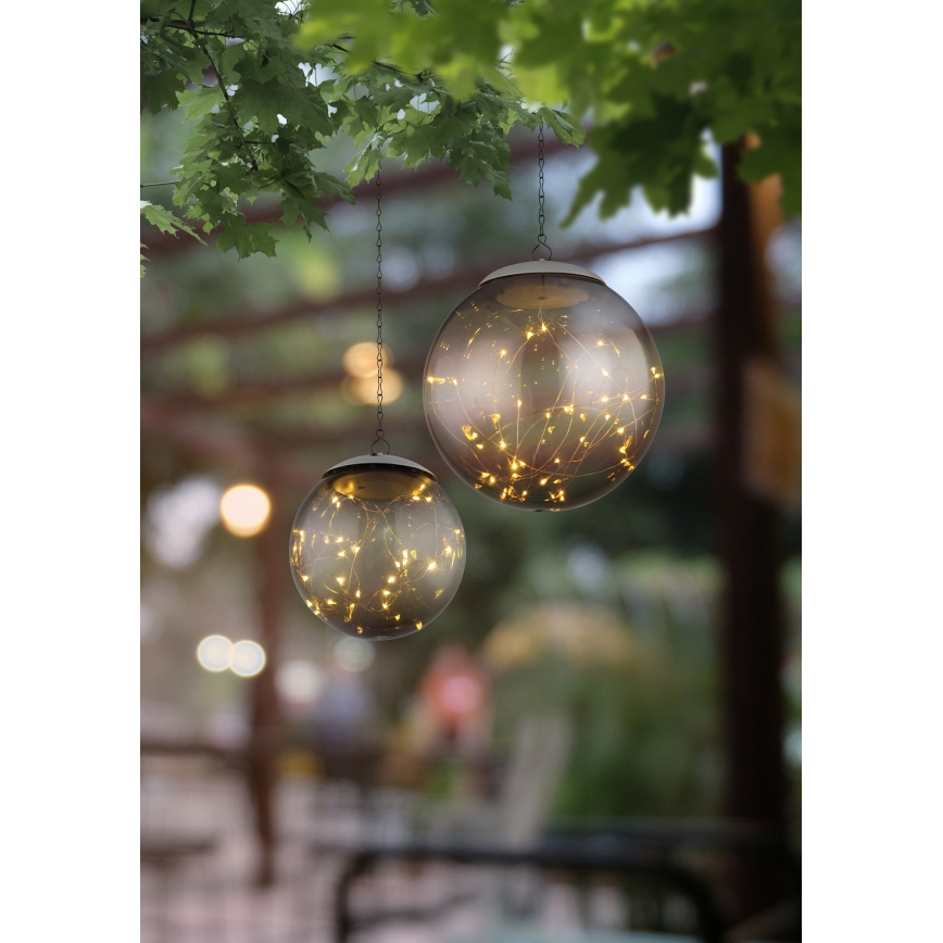 Globo - LED Päikesepaneeliga lühter ketiga 20xLED/0,06W/1,2V d. 15 cm IP44