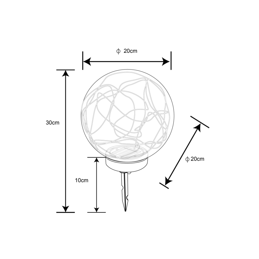 Globo - LED Päikesepaneeliga valgusti 30xLED/0,06W/1,2V d. 20 cm IP44