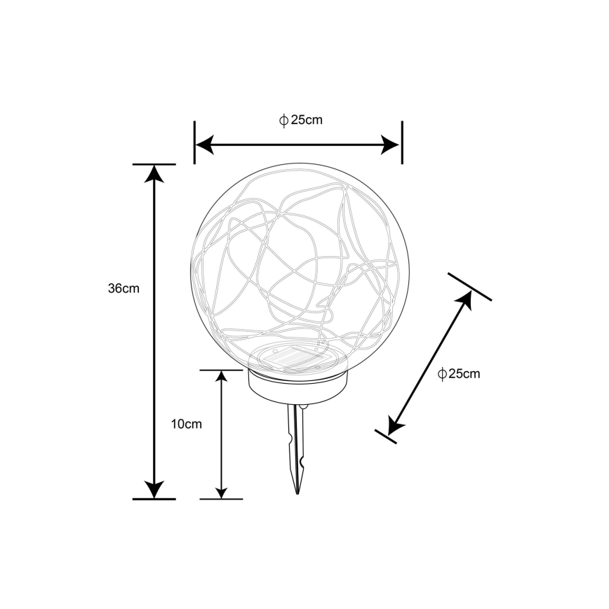 Globo - Päikesepaneeliga valgusti 40xLED/0,06W/1,2V d. 25 cm IP44