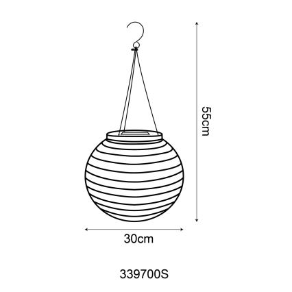 Globo - LED Päikesepaneeliga rippvalgusti LED/0,5W/3V IP44 beež