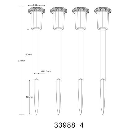 Globo - KOMPLEKT 4x LED Päikesepaneeliga valgusti LED/0,06W/1,2V IP44
