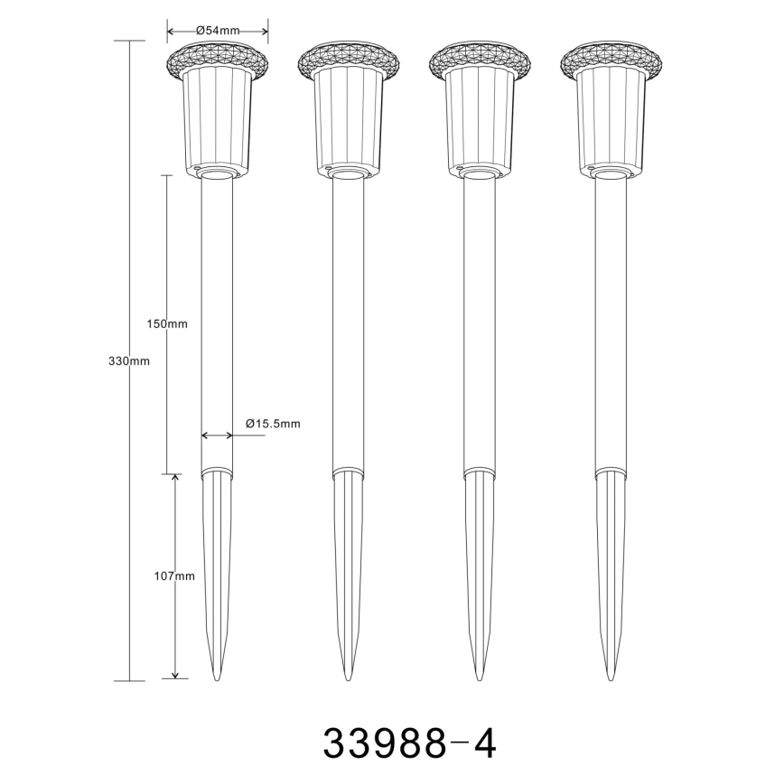 Globo - KOMPLEKT 4x LED Päikesepaneeliga valgusti LED/0,06W/1,2V IP44