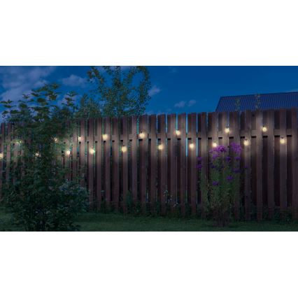 Globo - LED Väli dekoratiivne kett 10xLED/0,27W/230V 7,5 m IP44 must