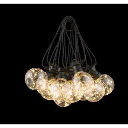 Globo - LED Väli dekoratiivne kett 10xLED/0,27W/230V 7,5 m IP44 must