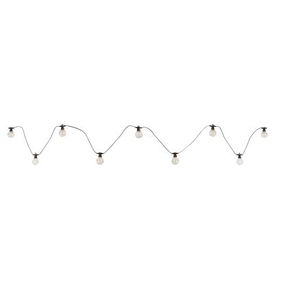Globo - LED Väli dekoratiivne kett 10xLED/0,27W/230V 7,5 m IP44 must
