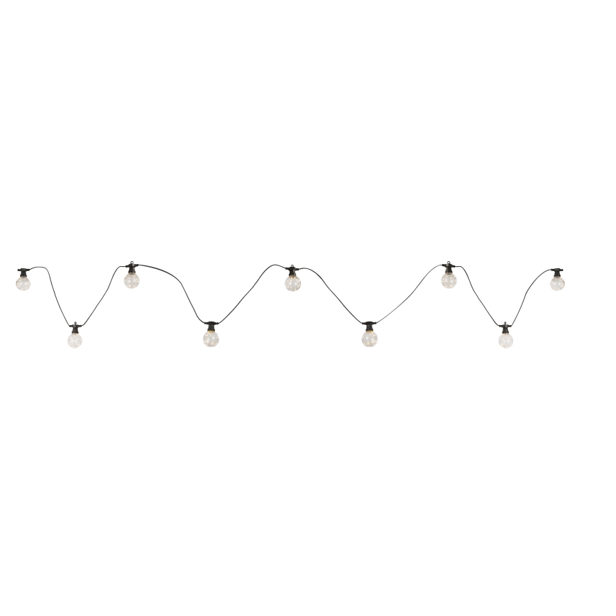 Globo - LED Väli dekoratiivne kett 10xLED/0,27W/230V 7,5 m IP44 must