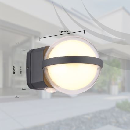 Globo - LED Väli seinavalgusti LED/12W/230V IP54 must