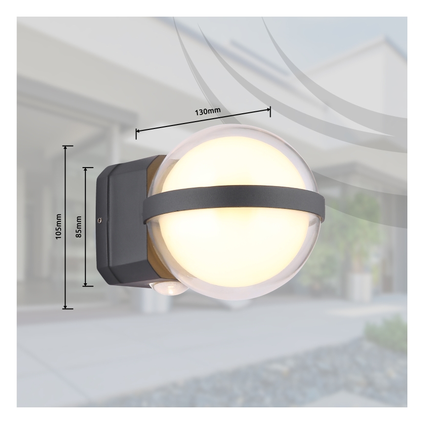 Globo - LED Väli seinavalgusti LED/12W/230V IP54 must