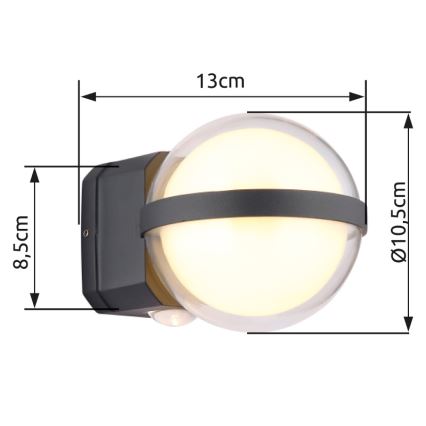 Globo - LED Väli seinavalgusti LED/12W/230V IP54 must