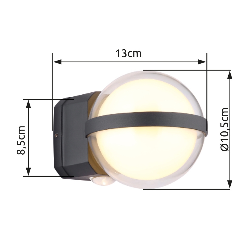 Globo - LED Väli seinavalgusti LED/12W/230V IP54 must