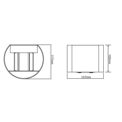 Globo - LED-seinale paigaldatav välisvalgusti 2xLED/3W/230V IP54