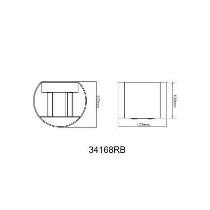 Globo - LED Väli seinavalgusti 2xLED/3W/230V IP44 must