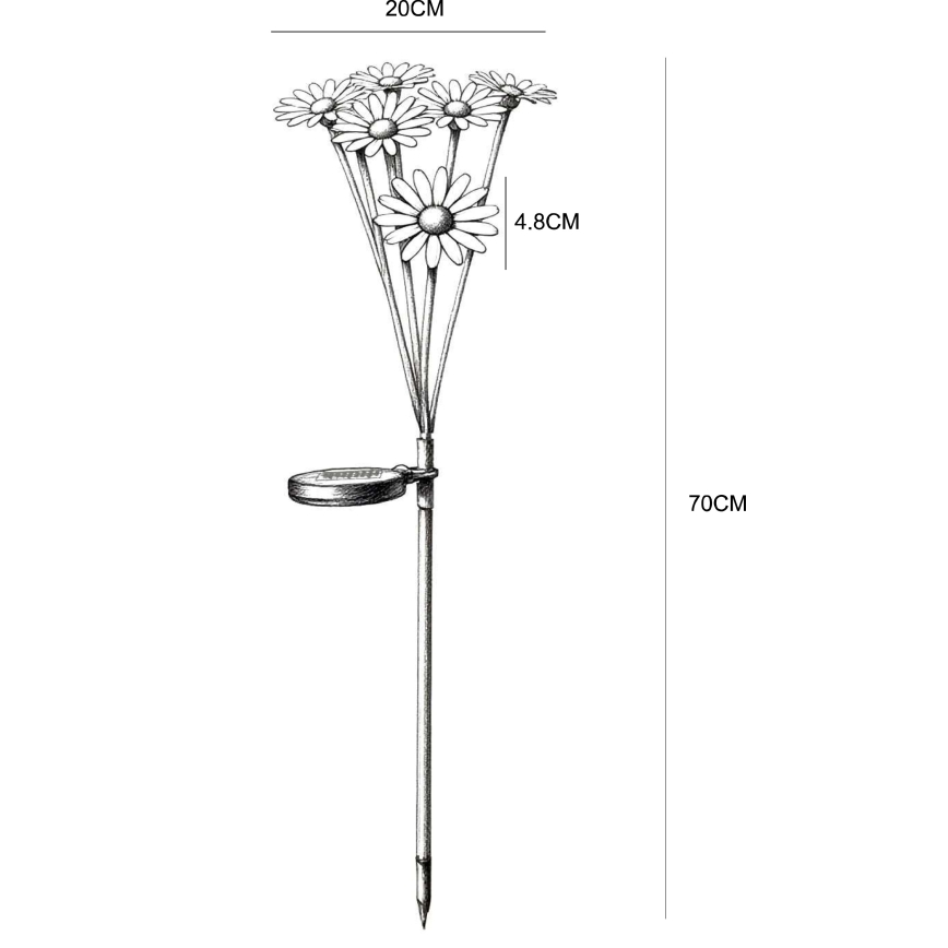 Globo - LED päikesevalgusti 6xLED/3V IP44 600 mAh, lillekujuline
