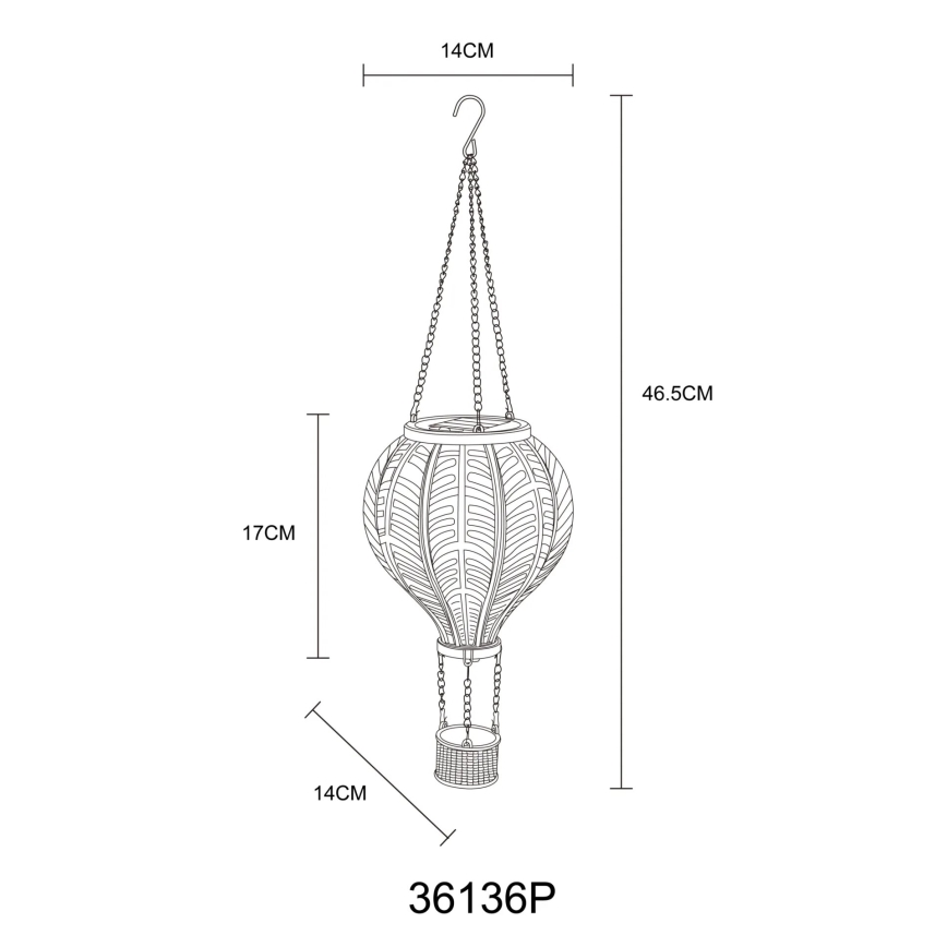 Globo - LED Rippuv päikesepaneeliga kaunistus 20xLED/0,5W/3V IP44 Lendav õhupall
