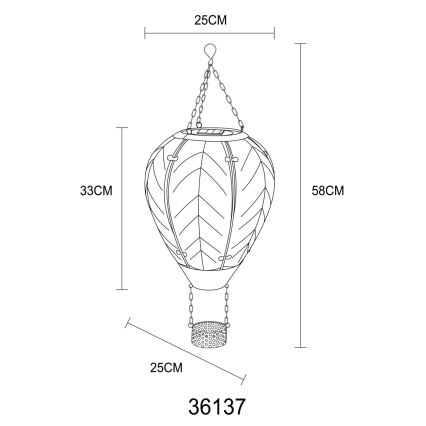 Globo - LED Rippuv päikesepaneeliga kaunistus 24xLED/0,2W/3V IP44 Lendav õhupall