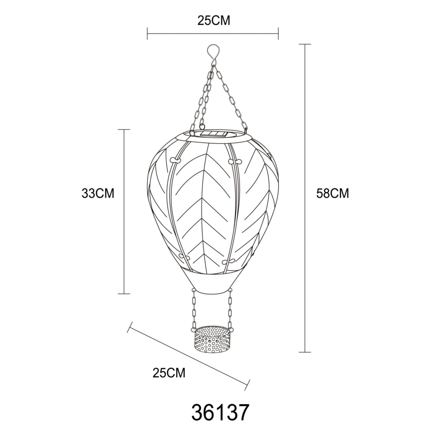Globo - LED Rippuv päikesepaneeliga kaunistus 24xLED/0,2W/3V IP44 Lendav õhupall