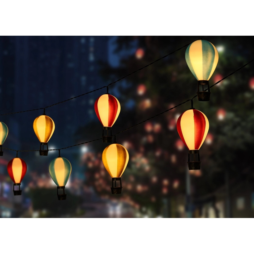 Globo - LED päikesepaneeliga valguskett 9xLED/0,06W/3V 390 cm IP44