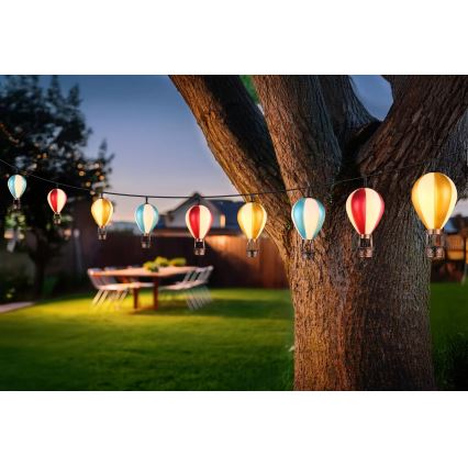 Globo - LED päikesepaneeliga valguskett 9xLED/0,06W/3V 390 cm IP44