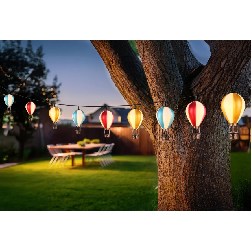Globo - LED päikesepaneeliga valguskett 9xLED/0,06W/3V 390 cm IP44