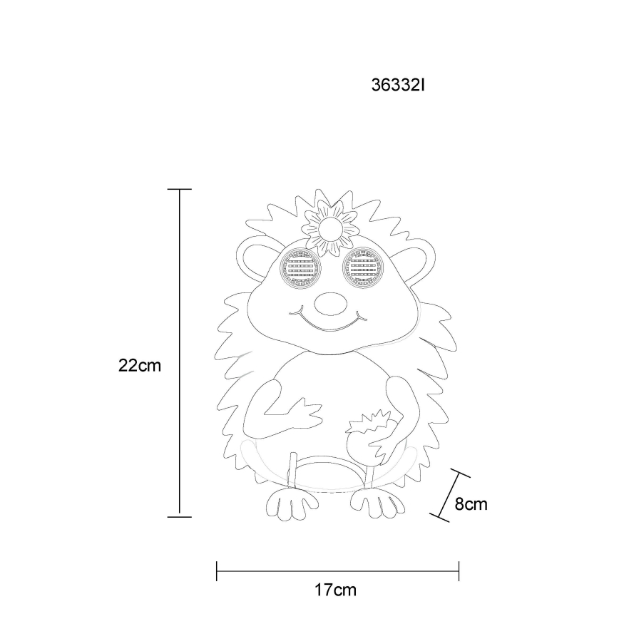 Globo - LED päikeselamp 104xLED/3V IP44 300 mAh siilikujuline