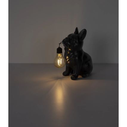 Globo - LED päikesevalgusti LED/3V IP44 300 mAh must koer