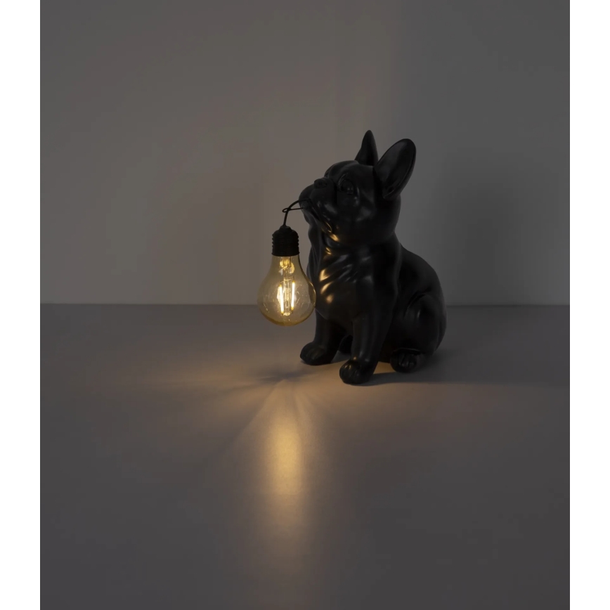 Globo - LED päikesevalgusti LED/3V IP44 300 mAh must koer