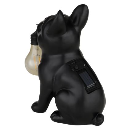 Globo - LED päikesevalgusti LED/3V IP44 300 mAh must koer