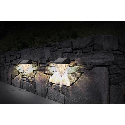 Globo - KOMPLEKT 2x LED Päikesepaneeliga seinavalgusti LED/0,5W/3V IP44 600 mAh