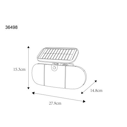 Globo - LED päikesepaneelivalgusti anduriga LED/3,7V IP44 2000 mAh