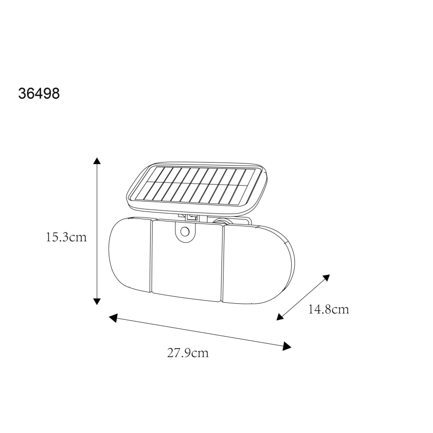 Globo - LED päikesepaneelivalgusti anduriga LED/3,7V IP44 2000 mAh