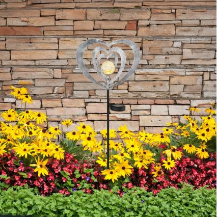 Globo - LED päikesevalgusti LED/3V IP44 300 mAh, hõbedane süda