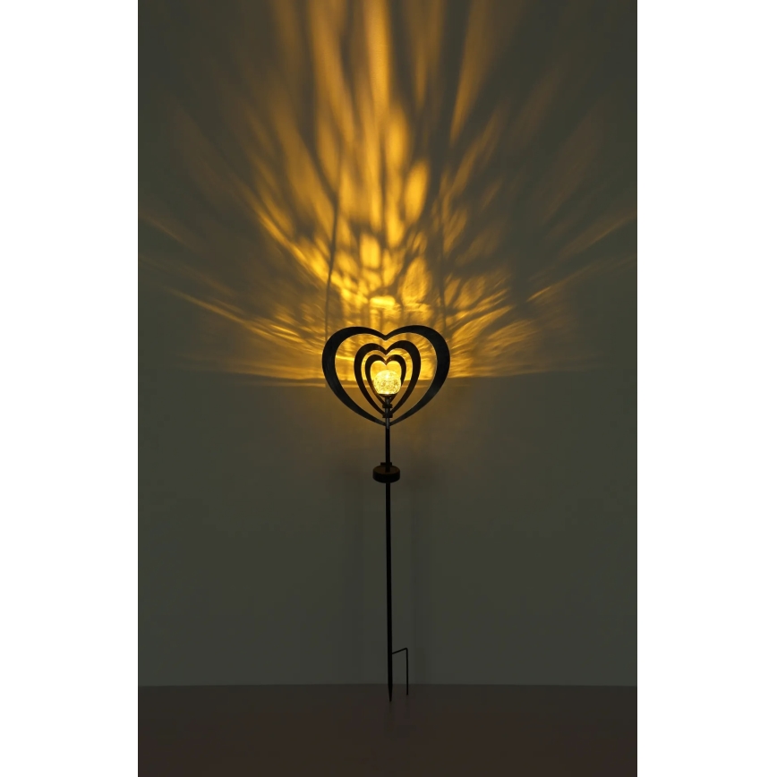 Globo - LED päikesevalgusti LED/3V IP44 300 mAh, hõbedane süda