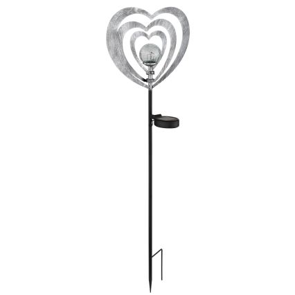 Globo - LED päikesevalgusti LED/3V IP44 300 mAh, hõbedane süda